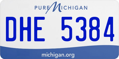 MI license plate DHE5384