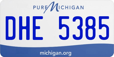 MI license plate DHE5385
