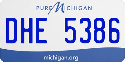 MI license plate DHE5386