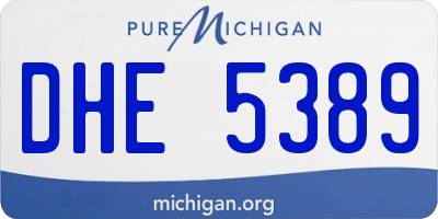 MI license plate DHE5389