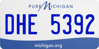 MI license plate DHE5392