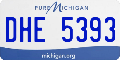 MI license plate DHE5393