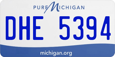 MI license plate DHE5394