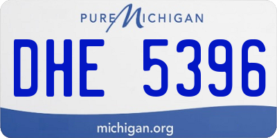 MI license plate DHE5396