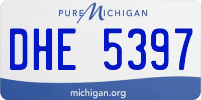 MI license plate DHE5397