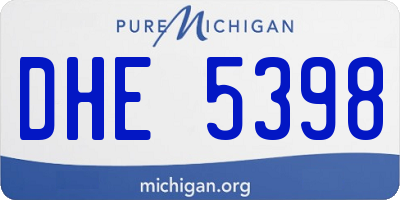 MI license plate DHE5398