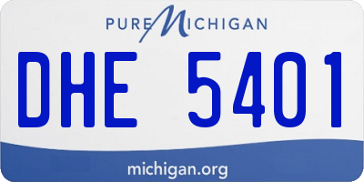MI license plate DHE5401