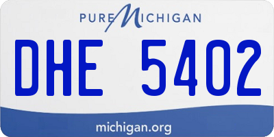 MI license plate DHE5402