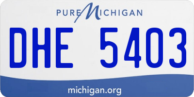 MI license plate DHE5403