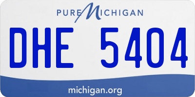MI license plate DHE5404