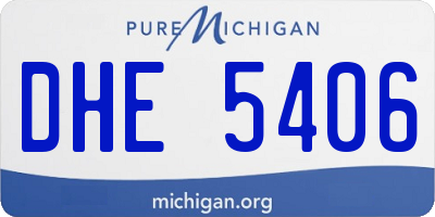 MI license plate DHE5406