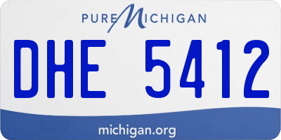 MI license plate DHE5412