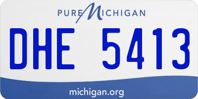 MI license plate DHE5413