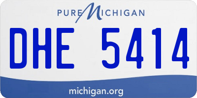 MI license plate DHE5414
