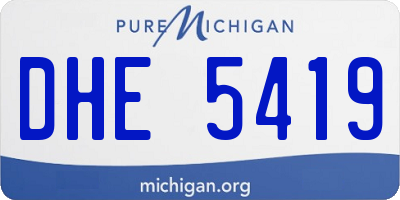MI license plate DHE5419