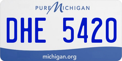 MI license plate DHE5420