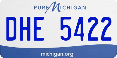 MI license plate DHE5422
