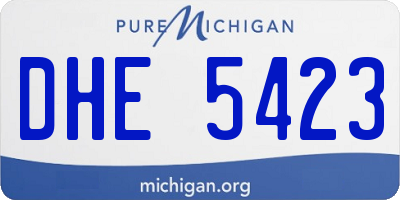 MI license plate DHE5423