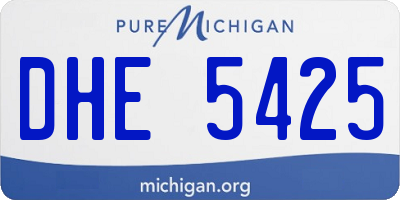 MI license plate DHE5425