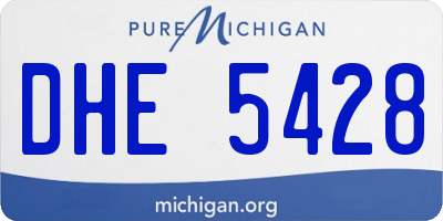 MI license plate DHE5428