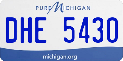 MI license plate DHE5430