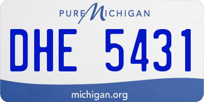 MI license plate DHE5431