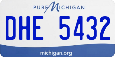 MI license plate DHE5432
