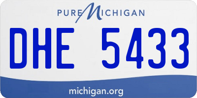 MI license plate DHE5433