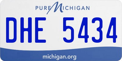 MI license plate DHE5434