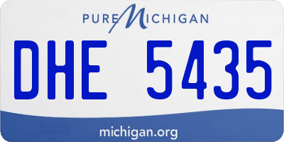 MI license plate DHE5435