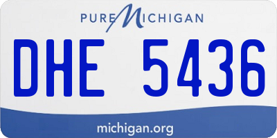 MI license plate DHE5436