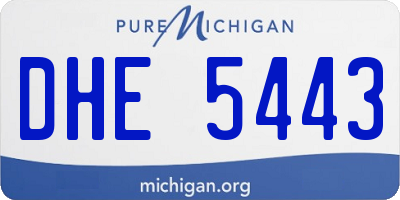 MI license plate DHE5443