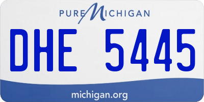 MI license plate DHE5445