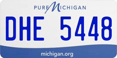 MI license plate DHE5448