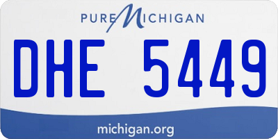 MI license plate DHE5449