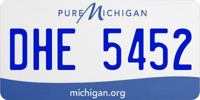 MI license plate DHE5452