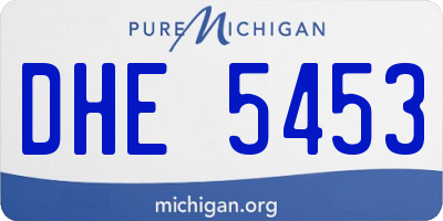 MI license plate DHE5453