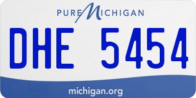 MI license plate DHE5454