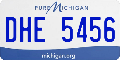 MI license plate DHE5456