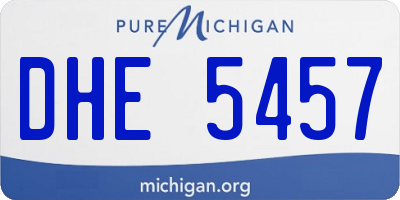 MI license plate DHE5457