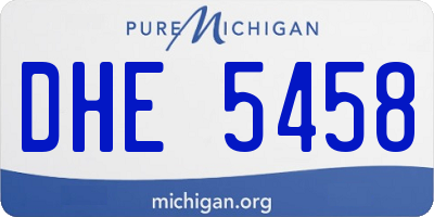 MI license plate DHE5458