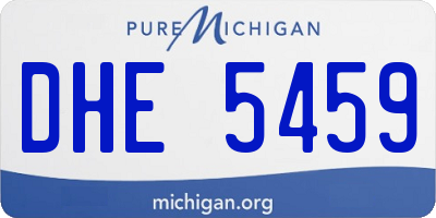 MI license plate DHE5459