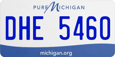 MI license plate DHE5460