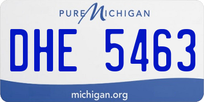 MI license plate DHE5463