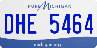 MI license plate DHE5464