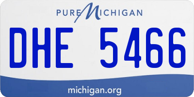 MI license plate DHE5466