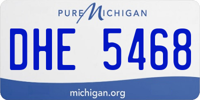 MI license plate DHE5468