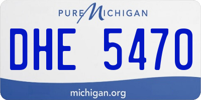 MI license plate DHE5470