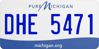 MI license plate DHE5471