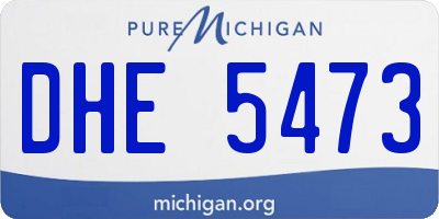 MI license plate DHE5473